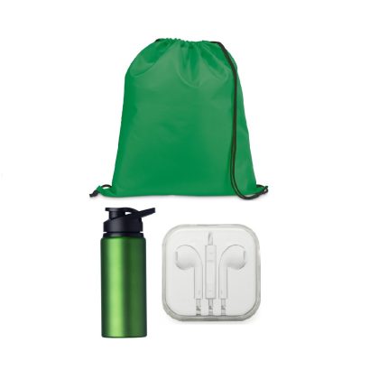 Kit Mochila Sacola + Squeeze + Fone de Ouvido - PRKTMSF