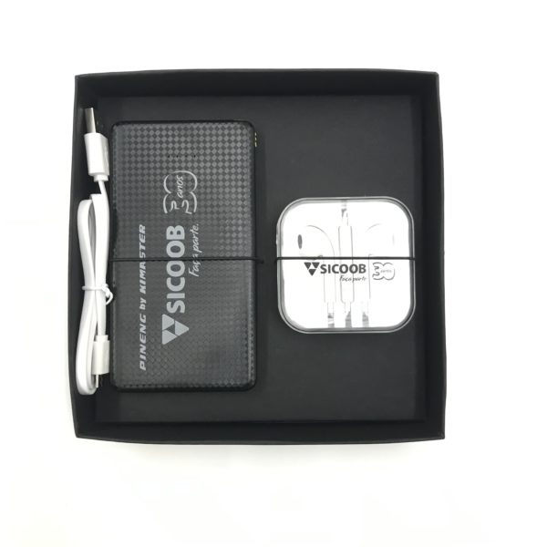 Kit Tecnologia Fone + Bateria Portátil 5.000 mAh - PRKITBAT-FO