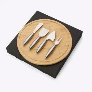 Conjunto Para Queijo Em Bambu / Inox - 5 Pçs - PR PD11093