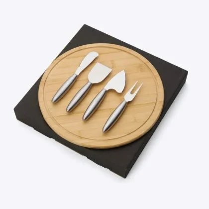 Conjunto Para Queijo Em Bambu / Inox - 5 Pçs - PR PD11093