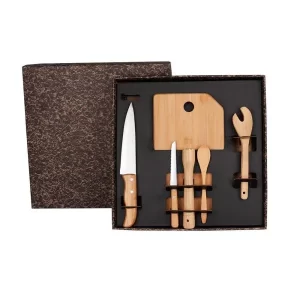 Kit Para Bar Em Bambu / Madeira Mônaco - PR KB00563