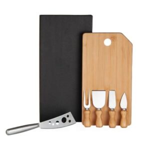 Conj. Para Queijo Em Bambu / Madeira / Inox Oregon - 6 Pçs - PR KT90023