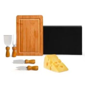Conjunto Para Queijo Em Bambu/Inox - 5 Pçs - PR PD47043