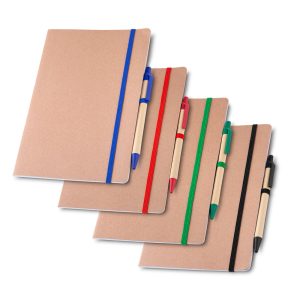 Caderno capa em papel Kraft com caneta - PR CAD005