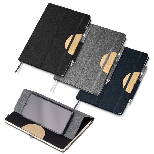Caderno Capa em RPET e detalhe em Bambu - PR CAD140