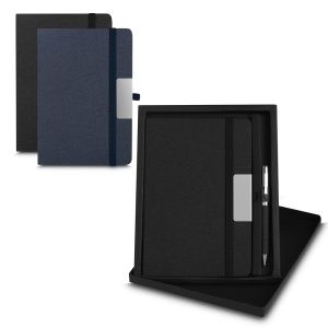 Kit Escritório Capa em RPET e Caneta Metalica - PR CAD155