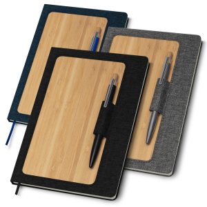 Caderno Capa em RPET e Bambu - PR CAD160