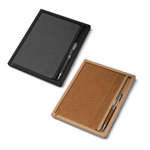 Kit Escritório Capa em Couro Reciclado e Caneta Metalica - PR CAD180