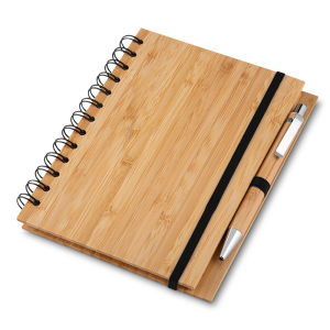 Caderno Capa em Bambu c/ Caneta - PR CAD390