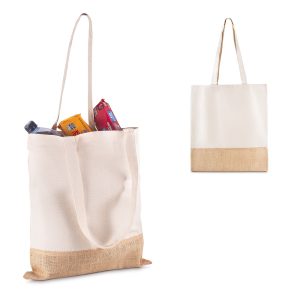Sacola em Algodão e Juta 220g/m² (42x38x8,5cm) - PR BAC015