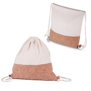 Sacola/Mochila em Algodão e Cortiça 140g/m² (39x37x8,5cm) - PR BP0008